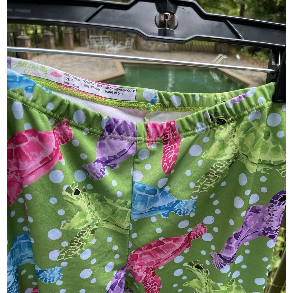 Lolly Wolly Doodle Turtle Capri Leggings Pull-On Made in USA RN 142418 Size XL